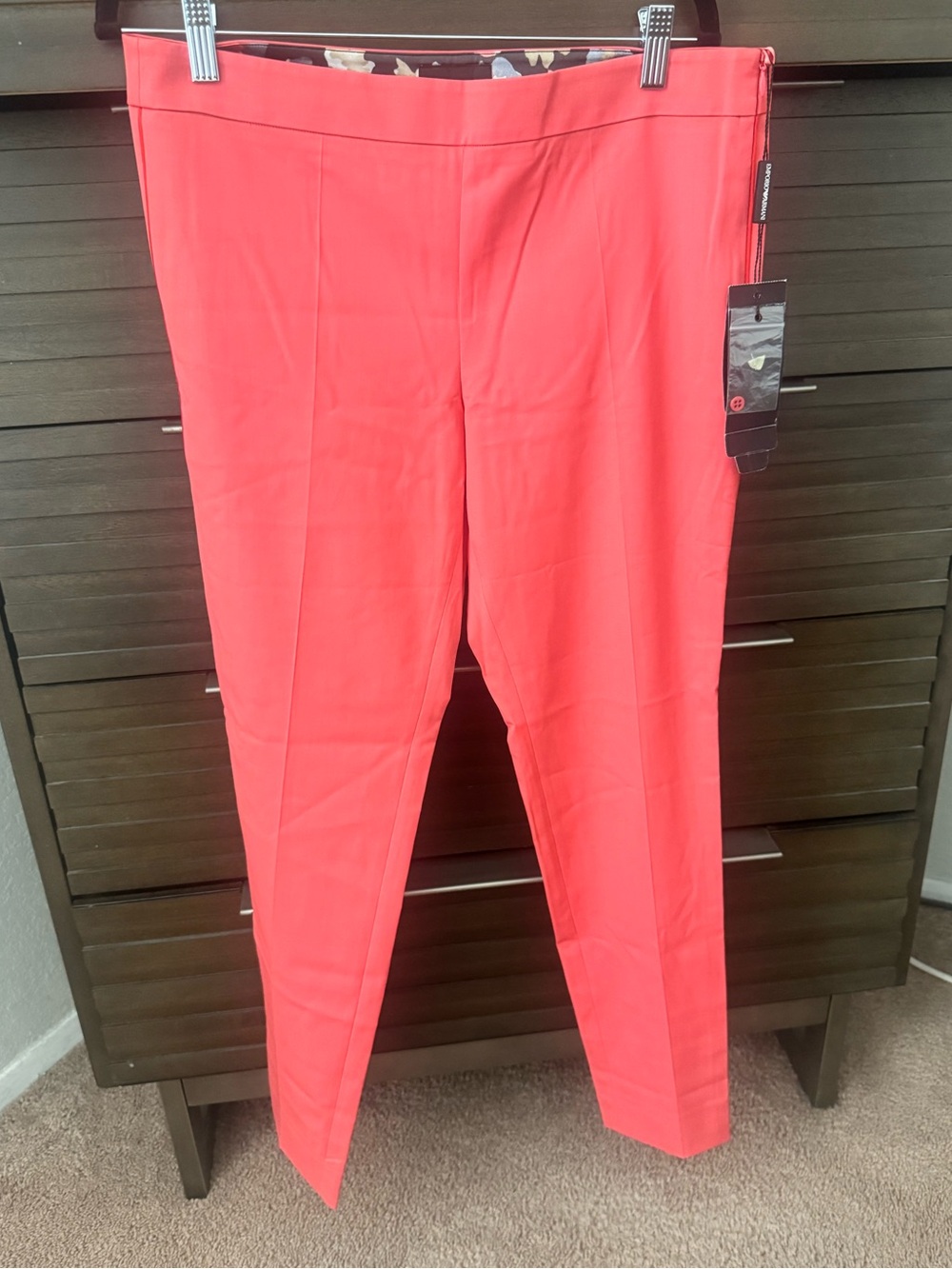 Emporio Armani Coral Pink Ankle Trousers NWT Size 44 Italy